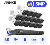 ANNKE H500 16CH 5MP H.265 + HD PoE Network Video Security System 16pcs IP67 Bullet esterno POE telecamere IP Audio in PoE Camera Kit