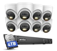 ANNKE Kit Sorveglianza PoE 12MP, Set con 8 Telecamere Sicurezza Esterno e NVR 16 Canali, Visione Notturna a Colori, Rilevamento Umani/Veicoli, Audio Bidirezionale, Antifurto per Casa e Negozio