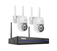 ANNKE Kit Videosorveglianza WiFi 5MP, NVR 10CH 5MP e 2X PT Telecamere Wireless, Supporta Notturna a Colori, Audio a 2 Vie, Rilevamento di Persone/Veicoli,Compatibile con Alexa