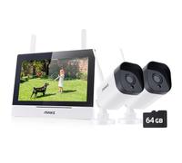 ANNKE Kit Videosorveglianza WiFi Esterno con 7" Monitor, 4CH 5MP NVR con Touch Screen IPS e 2 Telecamere IP 3MP Esterni, Visione Notturna da 100ft, Audio Bidirezionale, Rilevamento del Movimento