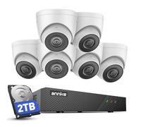 ANNKE PoE, telecamera di sorveglianza esterna, 8 CH 4 K NVR con telecamera IP 6 X 3 K PoE e 2 TB HDD NVR per registrazione 24/7, per interni esterni, riconoscimento delle persone e rilevamento del