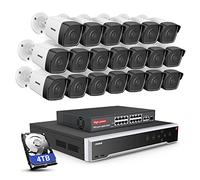 ANNKE Set di telecamere di sorveglianza a 32 canali, per esterni, 12 MP, 32 CH H.265 + NVR per videosorveglianza 24/7, 20 x 5 MP, rilevamento persone/veicolo, IP67, impermeabile, colore visione