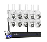 ANNKE Set di telecamere di sorveglianza da 5 MP, per esterni, Wi-Fi, 16 CH 4 K NVR con 10 telecamere PT, visione notturna a colori, audio bidirezionale, riconoscimento intelligente delle persone