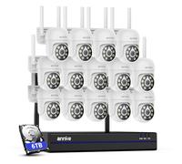 ANNKE Set di telecamere di sorveglianza da 5 MP, per esterni, Wi-Fi, 16 CH 4 K NVR con 14 telecamere PT, visione notturna a colori, audio bidirezionale, riconoscimento intelligente delle persone