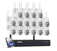 ANNKE Set di telecamere di sorveglianza da 5 MP, per esterni, Wi-Fi, 16 CH 4 K NVR con 16 telecamere PT, visione notturna a colori, audio bidirezionale, riconoscimento intelligente delle persone
