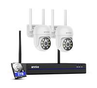 ANNKE Set di telecamere di sorveglianza da 5 MP, per esterni, Wi-Fi, 16 CH 4 K NVR con 2 telecamere PT, visione notturna a colori, audio bidirezionale, riconoscimento intelligente delle persone