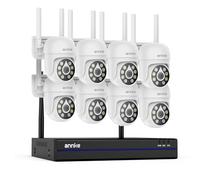 ANNKE Set di telecamere di sorveglianza da 5 MP, per esterni, Wi-Fi, 16 CH 4 K NVR con 8 telecamere PT, visione notturna a colori, audio bidirezionale, riconoscimento intelligente delle persone