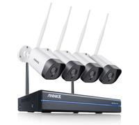 ANNKE Set di telecamere di sorveglianza WLAN 3MP, Full HD H.264+, sistema di sorveglianza 8 canali, 5 MP, NVR con 4 telecamere WiFi 1926P, IP66, resistente alle intemperie, funzionamento con Alexa
