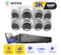 ANNKE Sistema di telecamere di sicurezza 3K Lite H.265+ 16CH DVR Sorveglianza Telecamere dome da esterno da 5 MP Kit di sicurezza resistente alle intemperie IP67
