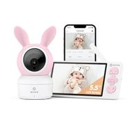 ANNKE Videocamera per bambini, monitor video con schermo LCD 5.5 IPS, PT Camera 3MP, controllo APP per iOS e Android, Zoom 4X, Rilevamento intelligente,Promemoria di alimentazione, Parola