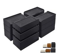 ANNKUT Confezione da 12 rialzi rettangolari per Letto, 10,2 cm, Resistenti, Regolabili, per mobili, per Letto, Divano, Tavolo e sedie, Si sollevano Fino a 1,5, 3 o 10,2 cm, supportano Fino a 0,6 kg