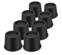 ANNKUT Rialzi per letto da 10 cm, resistenti, rotondi per mobili da letto, scrivania, tavolo, divano, alzata per letto, supporta fino a 1500 kg (confezione da 8, nero)