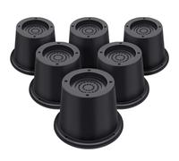 ANNKUT Rialzi rotondi per mobili, 5 cm, resistenti alzate per tavolo, gambe di scrivanie, divani, divani, rialzi regolabili per telaio del letto, supporta fino a 2,7 kg, nero, confezione da 6