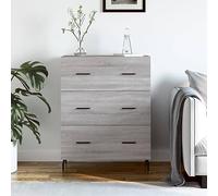 Annlera Comò 69,5 x 34 x 90 cm, credenze Komoda Do Salonu, credenze per camera da letto, per ufficio, cassettiera, grigio Sonoma 3 ante