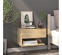 Annlera Comodino a Parete Rovere Sonoma 46x29,5x30 cm in Legno Multistrato Comodino Camera Da Letto Comodini Sospesi Armadietti Laterali Mobili Da Letto Mobiletto Multiuso Comodino Moderno