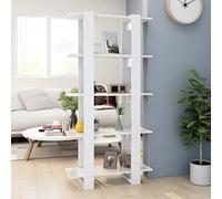 Annlera Libreria/Divisorio Bianco Lucido 80x30x160 cm Divisorio per Ripiani Aperti Mobile Soggiorno Libreria Legno Libreria Scaffale Libreria Divisorio Mobiletto Multiuso Mobile Portaoggetti