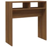 Annlera Tavolo consolle per corridoio, divano, tavolo da pavimento, facile da pulire, per ingresso, corridoio, soggiorno e ufficio, design minimalista marrone, effetto rovere, 78 x 30 x 80 cm
