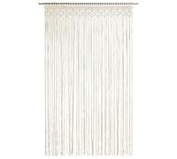 Annlera Tenda a fili con macramè, multifunzionale, per camera da letto, soggiorno, ecc. per proteggere la privacy, semplice ma senza tempo, color crema, 140 x 240 cm