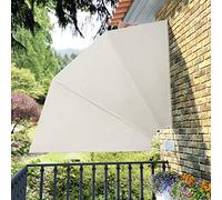 Annlera Ventaglio pieghevole per balcone, 210 x 210 cm, protezione per la privacy, per balconi e terrazze, protezione per la privacy, per balconi e terrazze, colore: crema