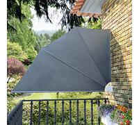 Annlera Ventaglio pieghevole per balcone, grigio, 160 x 240 cm, frangivista per balcone, vista laterale, per balcone, tenda da sole esterna, per balcone e terrazza, ombreggiatura e privacy