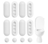 Annlpoy 12pcs tavoletta paracolpi sedile wc accessori tampone copriwater,Paracolpi in Plastica ABS,Compatibili con Sedili Rotondi e Allungati, per Casa, Ufficio e Hotel, Facile Installazione
