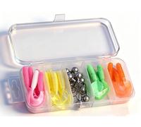 Annlpoy 25 pezzi Set di esche in gomma per trota, ami da pesca ami piombati spinning con scatola esche in gomma attiva ai raggi UV per trote, compresi gli ami da pesca, per la pesca alla trota