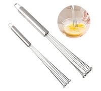 Annlpoy 2pcs frusta da cucina mano con sfera in acciaio inox sbattitore manuale fruste in acciaio inox portatile e frusta con filo spesso, Montare e Battere, Design Innovativo con Artigli e Sfere