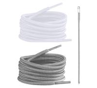 Annlpoy corde di ricambio con 2 infila e 1 chiusure in metallo,lacci per felpa con cappuccio ricambio con coulisse,Infila Lacci in Metallo, Perfetti per Abbigliamento Sportivo e Casual, bianco e grig