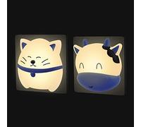 Annmore Luce Notturna Neonati da Presa, Gatto e Mucca, 2 Pezzi