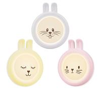 Annmore Set Luci Notturne LED con Sensore Crepuscolare, Forma Coniglio, Luce Gialla per Bambini, Colori Giallo/Bianco/Rosa, 0.6W