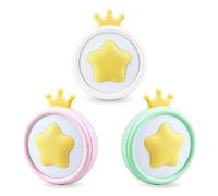Annmore Set Luci Notturne LED con Sensore Crepuscolare, Forma Corona, Luce Gialla per Bambini, Colori Rosa/Verde/Bianco, 0.8W