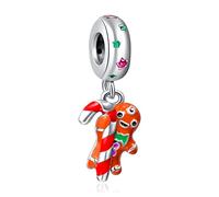 Annmors 925 Sterling Silver Sparkling Candy Cane Dangle Charm Beads for European Bracelets & Necklace Anniversary Christmas Birthday Gifts for Women and Girl