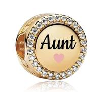 Annmors Charm in argento sterling 925, per braccialetti e collana europei, con zirconi 5A, Natale, San Valentino, festa della mamma, regalo per donne e ragazze, Argento, Zirconia cubica
