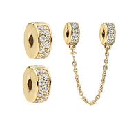 Annmors Charm in argento sterling 925, per braccialetti e collana europei, con zirconi 5A, Natale, San Valentino, festa della mamma, regalo per donne e ragazze, Argento, Zirconia cubica