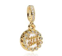 Annmors Charm in argento sterling 925, per braccialetti e collana europei, con zirconi 5A, Natale, San Valentino, festa della mamma, regalo per donne e ragazze, Argento, Zirconia cubica