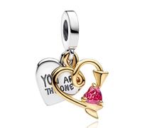 Annmors Charm Pendente Cuore Tartaruga Amore Ciondoli Compatibile con Braccialetti e Collane Donna