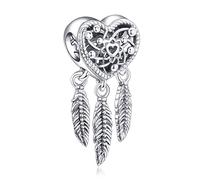 Annmors Charm Pendente Cuore Tartaruga Amore Ciondoli Compatibile con Braccialetti e Collane Donna