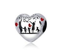 Annmors Charm Pendente Lucciola Gatto Mamma Farfalla Ciondoli Compatibile con Braccialetti e Collane Donna