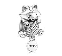 Annmors Charm Pendente Lucciola Gatto Mamma Farfalla Ciondoli Compatibile con Braccialetti e Collane Donna