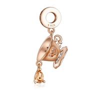 Annmors Charm Pendente Placcatura in Oro Rosa Amore Ciondoli Compatibile con Braccialetti e Collane Donna