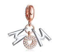Annmors Charm Pendente Placcatura in Oro Rosa Amore Ciondoli Compatibile con Braccialetti e Collane Donna