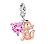 Annmors Charm Pendente Placcatura in Oro Rosa Amore Ciondoli Compatibile con Braccialetti e Collane Donna