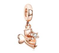 Annmors Charm Pendente Placcatura in Oro Rosa Amore Ciondoli Compatibile con Braccialetti e Collane Donna