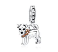 Annmors Ciondolo Argento Sterling 925 Charm Bead Compatibile Bracciale e Collane Europei Cute Dog Perline zirconi 5A Natale,San Valentino,festa della mamma,ciondoli regalo per donne e ragazze