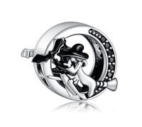 Annmors Ciondolo Argento Sterling 925 Charm Bead Compatibile Bracciale e Collane Europei Witche Ghost Perline zirconi 5A Natale,San Valentino,festa della mamma,ciondoli regalo per donne e ragazze