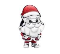 Annmors Ciondolo charm di Babbo Natale, argento sterling 925 con zirconia cubica, ciondolo regalo per feste e compleanni per donne e ragazze.