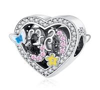 Annmors Ciondolo in Argento Sterling 925 Charm Bead 30 Years Love Birthday con Zirconia Cubica,Compatibile con Bracciale e Collane Europei,per la festa della mamma,compleanno,regalo di Natale