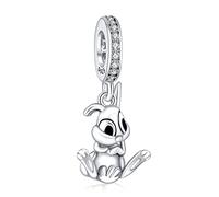 Annmors Ciondolo in Argento Sterling 925 Charm Bead Compatibilcon Braccial Collan Europei CutRabbit Perlincon zirconi cubici per NatalSan Valentino festa della mamma ciondoli regalo per donnragazze