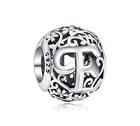 Annmors Donna Charms Ciondolo Lettere E per Bracciale Argento 925 Alfabeto Iniciales Colgantes Vintage