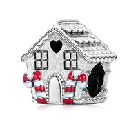 Annmors Donna Ciondolo Casa di Pan di Zenzero Argento 925 Colgantes con Zirconia cubica per Charms Bracciale
